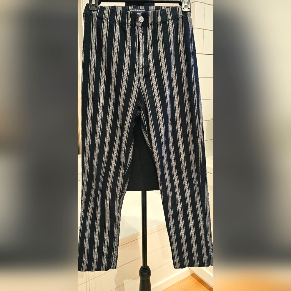 Blue and White Striped Pants
